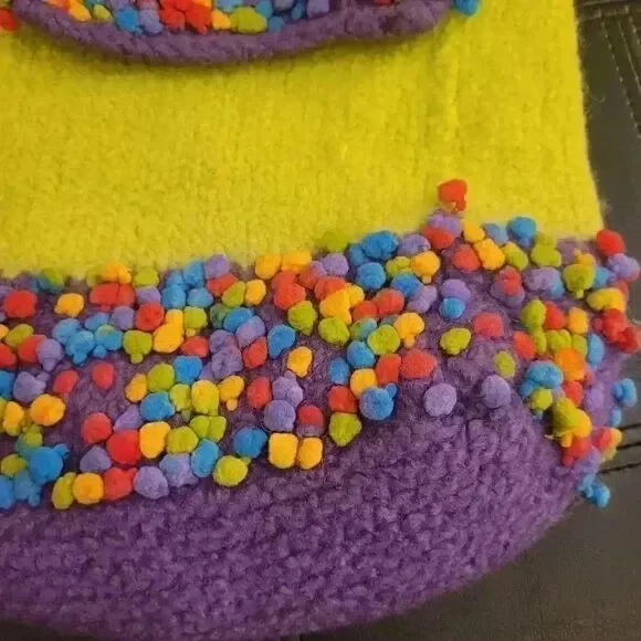 Old Bags Women's Green/Purple Wool Yarn Knit Top Handle Handbag EUC - Picture 5 of 9